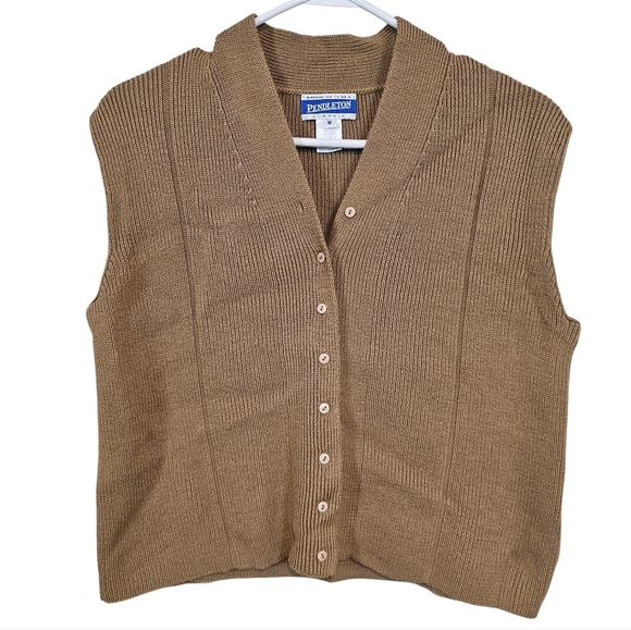Pendleton Sweaters - Pendleton 90s Wool Cashmere Sleeveless Sweater Old Money Vest Ribbed